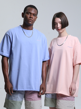 S.view 20SS潮牌基础刺绣打底衫短袖宽松休闲oversize百搭T恤男女