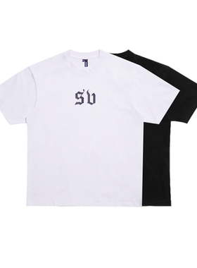 S.view 21SS创意SV字母印花半袖流行嘻哈纯棉圆领潮牌男女短袖T恤