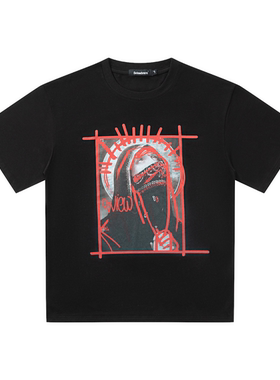 S.view 21SS 创意圣母祈祷手绘涂鸦印花短袖街头嘻哈圆领纯棉T恤