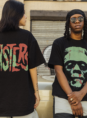 Sview 20AW 国潮嘻哈卡通印花科学怪人街头宽松长袖t恤男女情侣秋