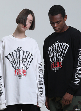 S.view 2020SS潮牌街头嘻哈上衣宽松花体字长袖个性潮流印花T恤
