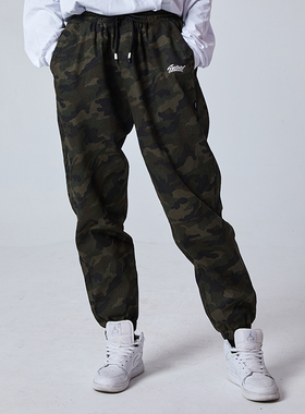 S.view 刺绣迷彩束脚裤男休闲潮流九分裤潮牌宽松嘻哈工装裤子