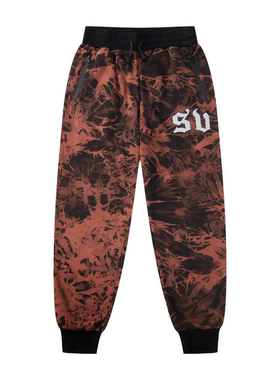 S.view 21A/W 破碎扎染创意SV字母印花长裤街头宽松收口束脚卫裤