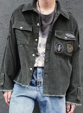 S.view 20A/W特殊剪裁军事主题条绒夹克休闲宽松上衣复古外套男女