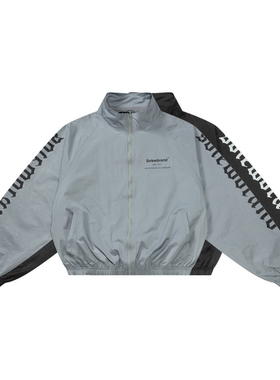 S.view 22S/S 哥特体LOGO字母印花运动夹克街头嘻哈立领拉链外套