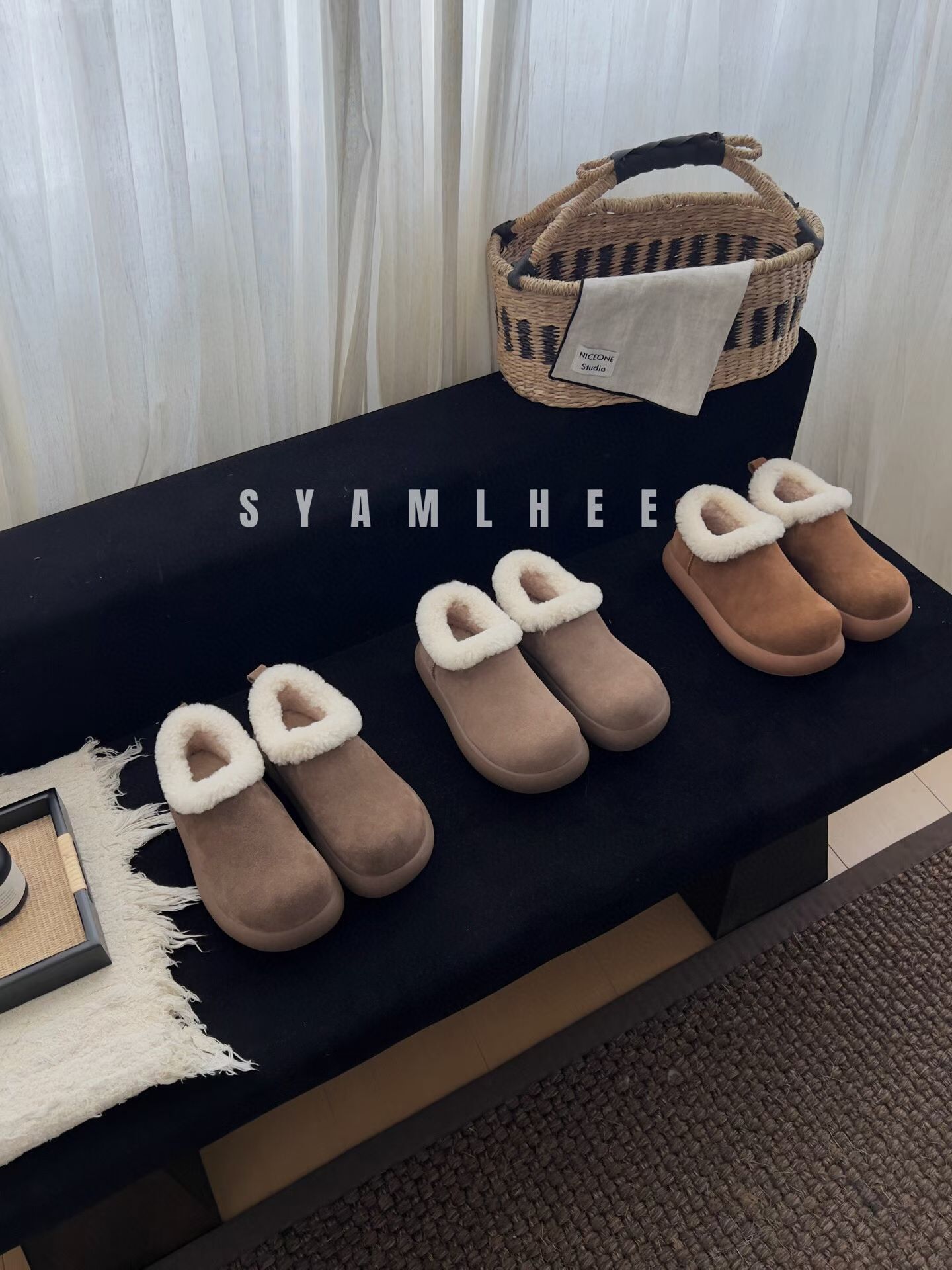 小土豆厚底磨砂皮加绒雪地靴女鞋2025冬季新款休闲勃肯鞋软底棉鞋