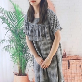 防凸点睡裙棉绸连衣裙t恤裙大码 240斤防走光遮胸双层荷叶边睡衣夏