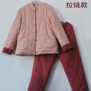 家居服 套装 拉链棉服老式 新疆棉花棉袄脱里手工加厚可脱胆棉衣棉裤