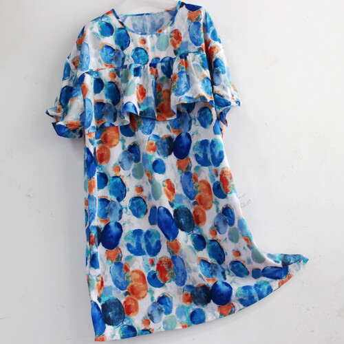 遮胸棉绸连衣裙睡裙防凸点大码夏