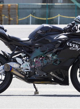 日本OVER RACING排气管 适用川崎ZX4R 改装竞技钛合金烧蓝色全段