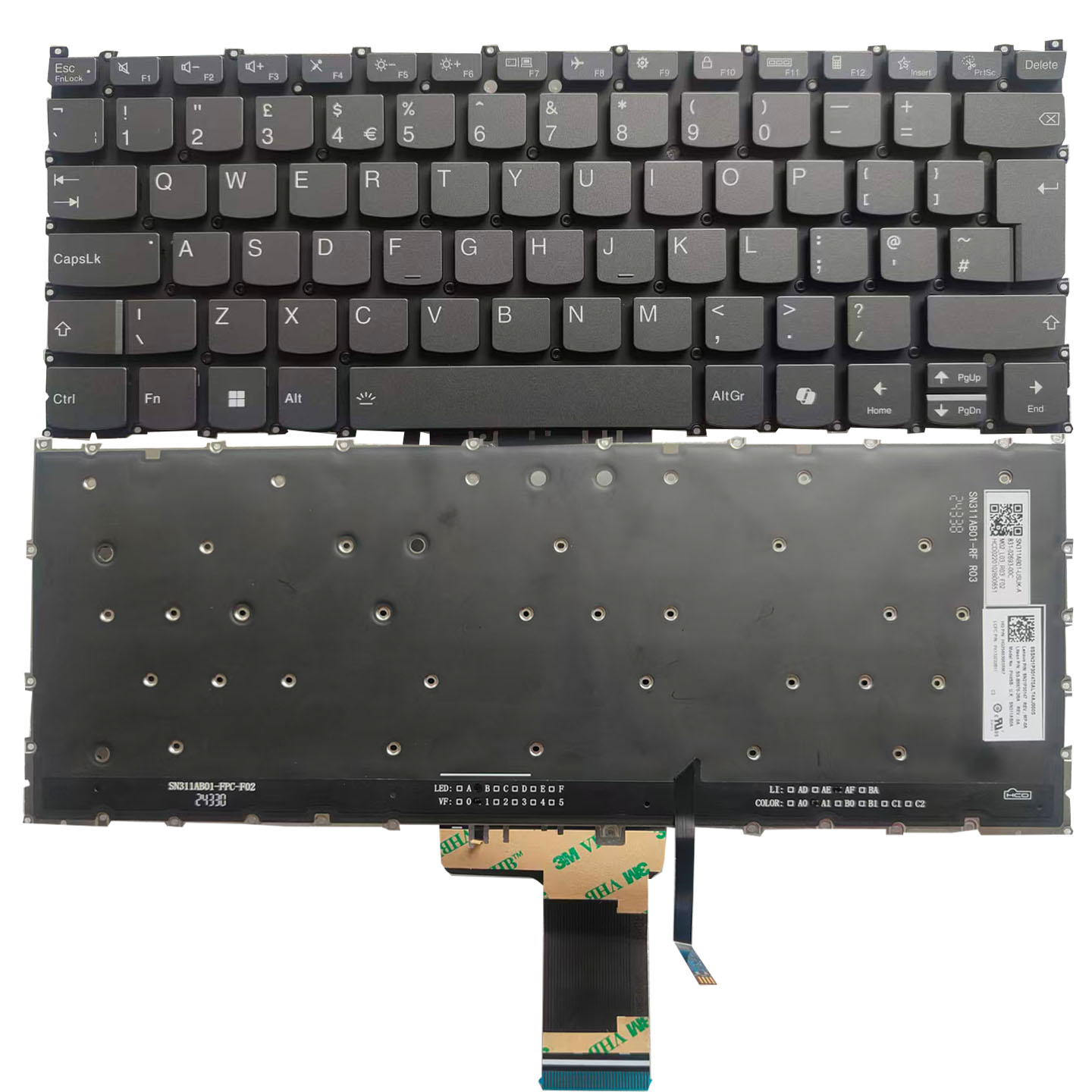 适用于联想Slim 3-14 IAH8/IRH8 14AMN8 14ABR8 Yoga7-14IRI8键盘