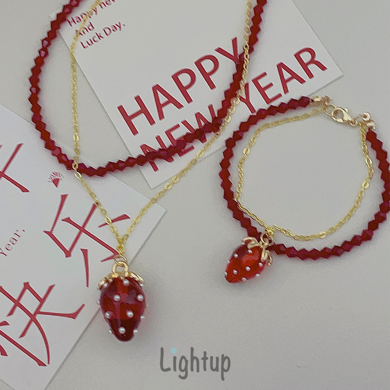 新年原创设计草莓双层手链&项链