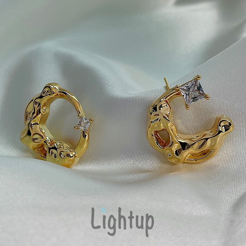 欧美太阳月亮金属耳环