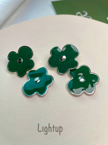 绿色花朵可爱耳环圣诞限定