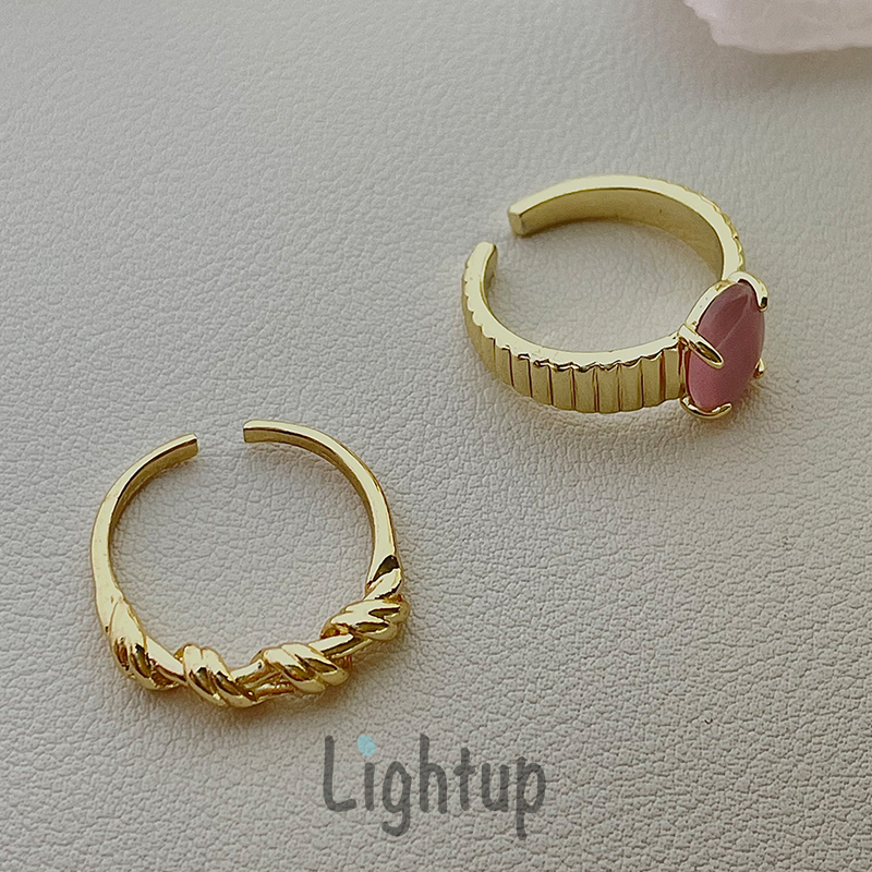 麻花缠绕轻奢开口戒指