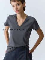 【H оловянно-серый】Маленький V-образный вырез