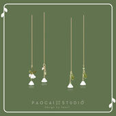 原创「蝴蝶铃兰」显脸瘦长款 耳线女白色花朵简约气质森系耳钉耳夹