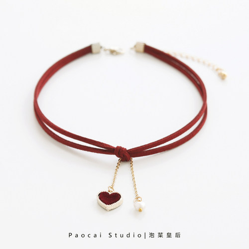 跳动的心choker项链短款锁骨链网红项圈脖子饰品颈带项链女锁骨链