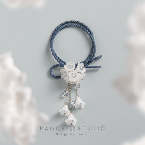 一簇风铃原创花朵流苏发圈