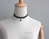 手工黑色蕾丝复古锁骨链女简约短款 颈带颈圈项圈项链脖choker饰品