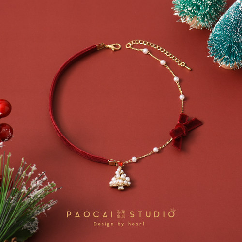 泡菜皇后圣诞节气氛锁骨链