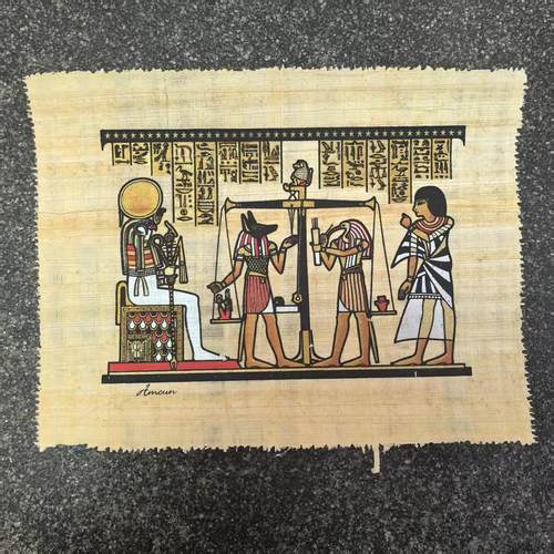 埃及莎草纸埃及莎草纸画埃及草纸画23*18厘米