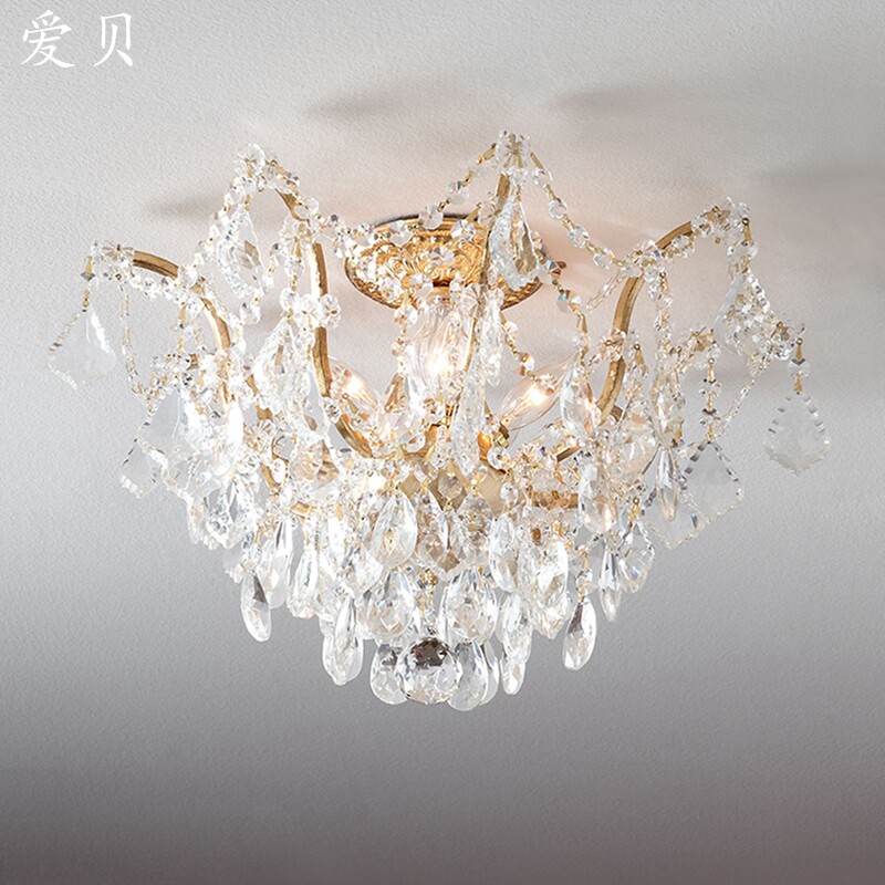 SY浪漫全铜云彩水晶吸顶灯温馨简欧美法式客厅餐厅书房间卧室灯饰,家装灯饰光源,客厅吸顶灯,淘宝优惠券,粉丝福利购,淘宝优惠卷