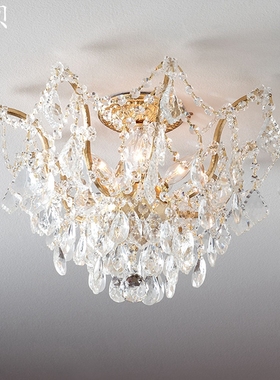 SY浪漫全铜云彩水晶吸顶灯温馨简欧美法式客厅餐厅书房间卧室灯饰