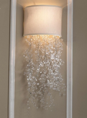 SY浪漫梦幻公主水晶壁灯欧法式现代奶油风温柔女儿房间卧室床头灯