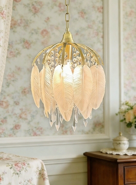 SY轻奢全铜垂花水晶吸顶吊灯欧美法式客厅玄关衣帽房间床头卧室灯