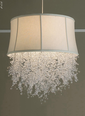 SY欧法式轻奢梦幻公主水晶吊灯奶油风别墅复式公主女儿房间卧室灯