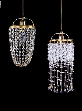 SY法式轻奢全铜雨帘水晶吊灯客餐厅玄关走廊楼梯书房间卧室床头灯