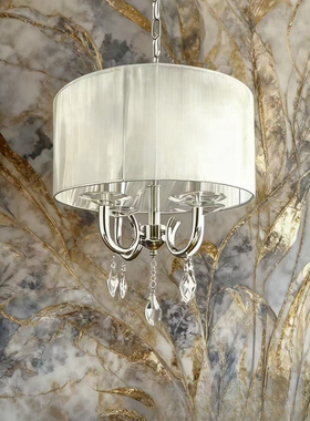 SY轻奢弯臂柔光水晶吊灯温馨简欧美法式百搭款书房衣帽卧室房间灯