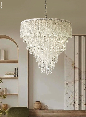 SY浪漫米珠公主水晶吊灯欧法式现代轻奢奶油风别墅客厅房间卧室灯