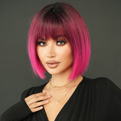 7jhhwigs欧美假发女短发甜美可爱减龄时尚 短直发碎刘海假发套