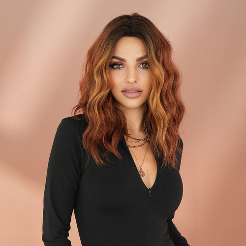 wig欧美假发女全头套隐形无痕仿真发新款蛋蛋卷整顶短发头套挑染