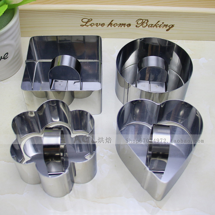 不锈钢慕斯圈小蛋糕模具小慕斯圈芝士蛋糕饼干模具 烘焙工具套装