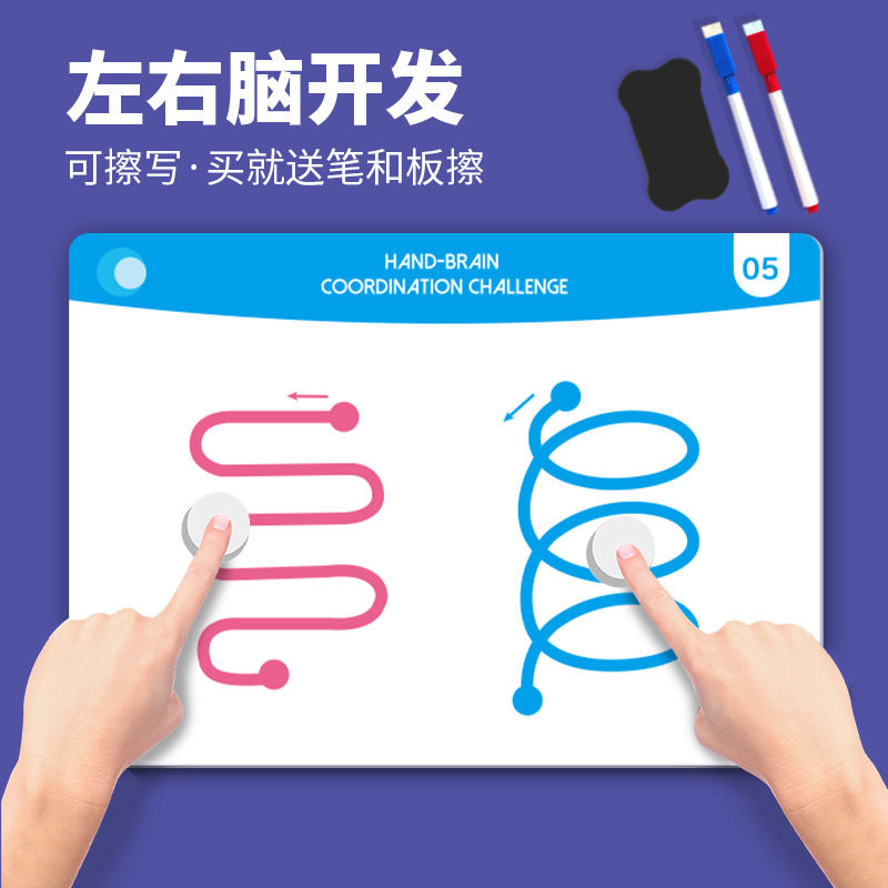 左右脑开发益智玩具幼儿童全脑思玩具挂图/认知卡