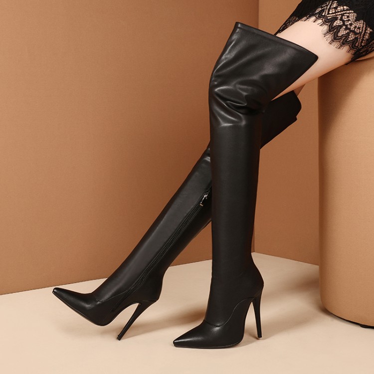 2021年秋冬细跟长筒骑士靴大码