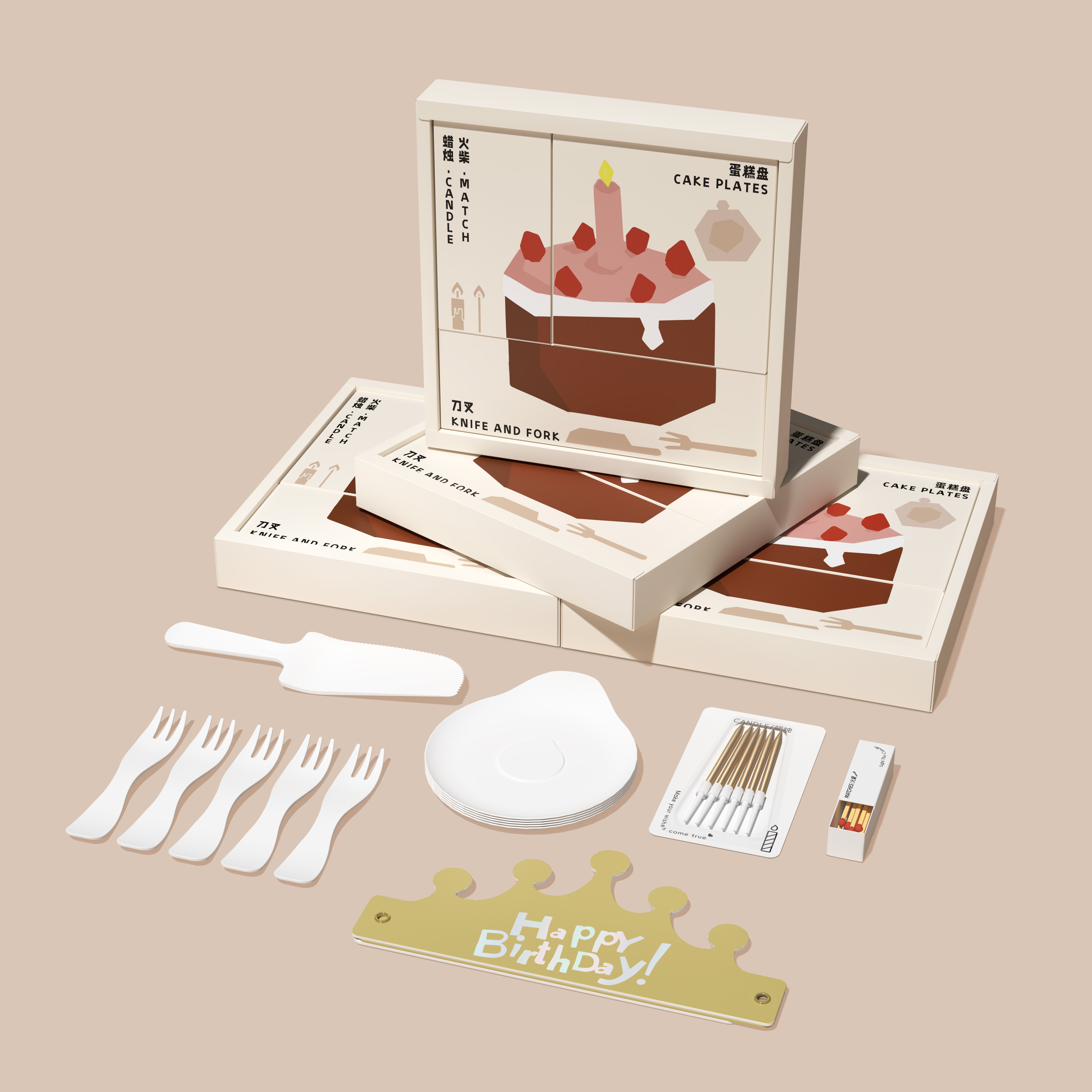 食客工具拼装六合一蛋糕餐具套装