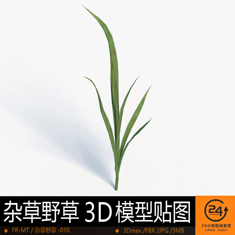 杂草野草-010模型3DMAX环境效果图影视游戏次世代场景地形建模