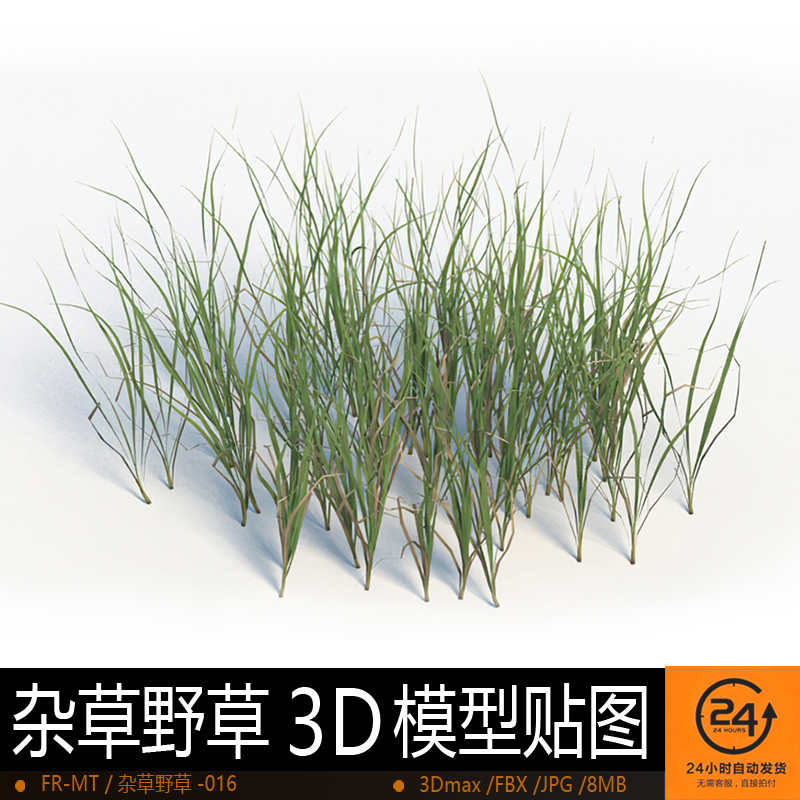 杂草野草-016模型3DMAX环境效果图影视游戏次世代场景地形建模
