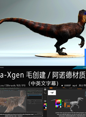 精翻中英文-Maya/Xgen动物毛发制作阿诺德材质渲染教程