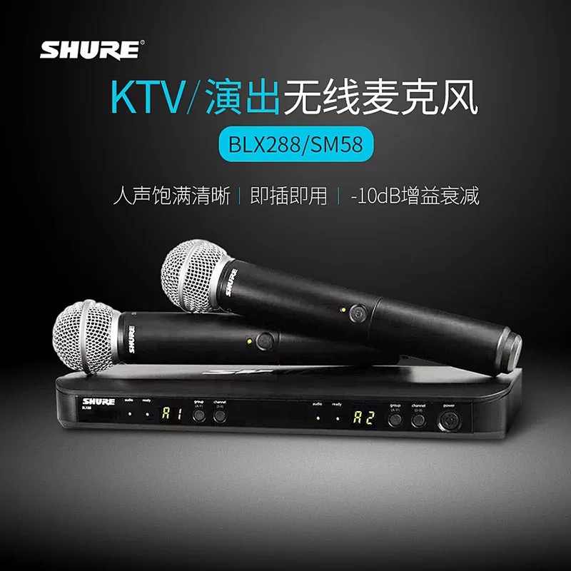 Shure/舒尔 SLX24/BETA58 一拖二无线麦克风演出话筒家用