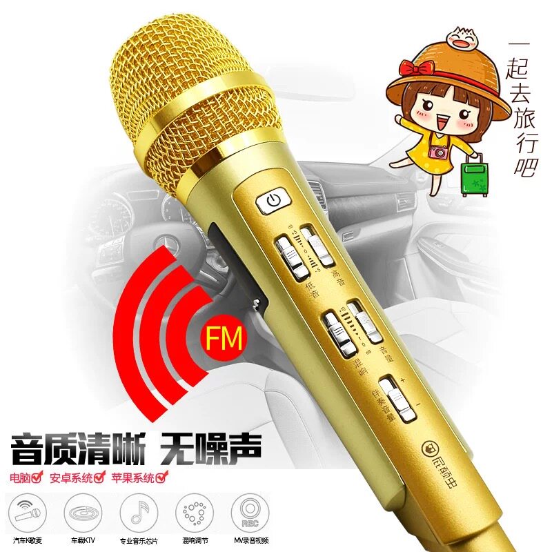 hifier/屁颠虫 MC-101车载KTV汽车K歌动圈麦克风手机话筒