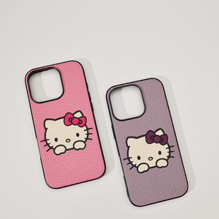 hellokitty凯蒂猫真皮iPhone16ProMax苹果15送闺蜜手机壳软壳女