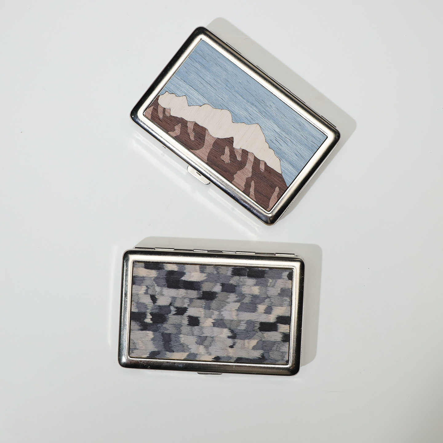 实木手工拼接通用烟盒便携男士专用粗支细支高档不锈钢烟盒