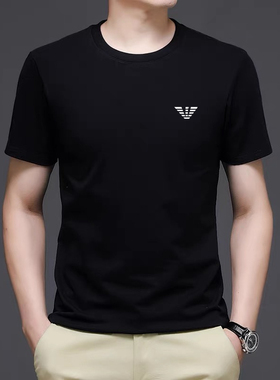 品牌优选AMN重磅纯棉夏季圆领短袖T恤男女青年休闲印花情侣打底衫