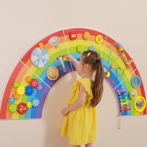 墙面玩具彩虹幼儿园益智操作板儿童墙壁玩具墙面游戏墙上玩具VIGA