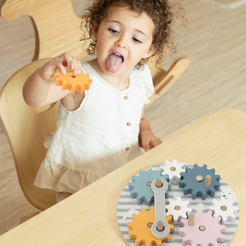 积木拼装玩具儿童木齿轮积木1-2-3周岁男孩女孩游戏Viga PolarB